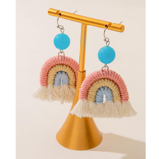 Holiday trend ins rope tassel braid earrings