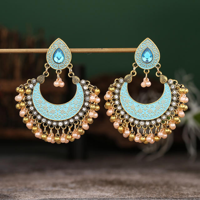 Colorful vintage jhumka earrings for women