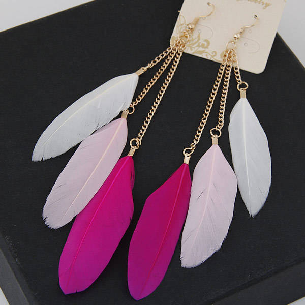 Personality feather tassel earrings