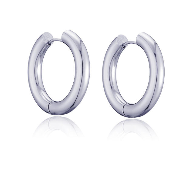 Simple titanium steel earrings
