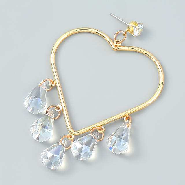 Personality heart acrylic tassel earrings