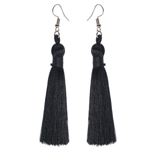 Boho rope tassel long earrings