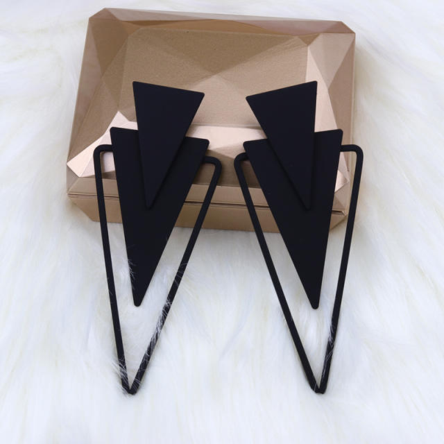 Geometric hollow triangle shape earrings