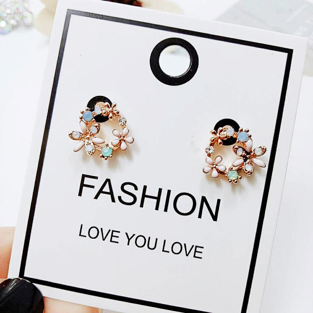 Korean fashion chic flower cute ear studs women