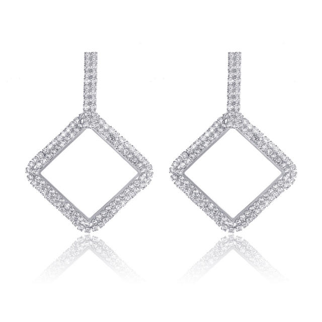 Full diamond tassel titanium steel earrings