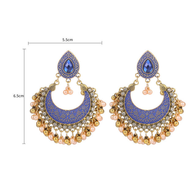 Colorful vintage jhumka earrings for women