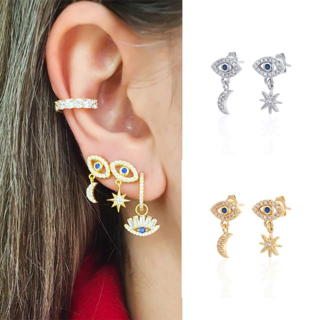 Ebay hot sale rhinestone evil eye earrings