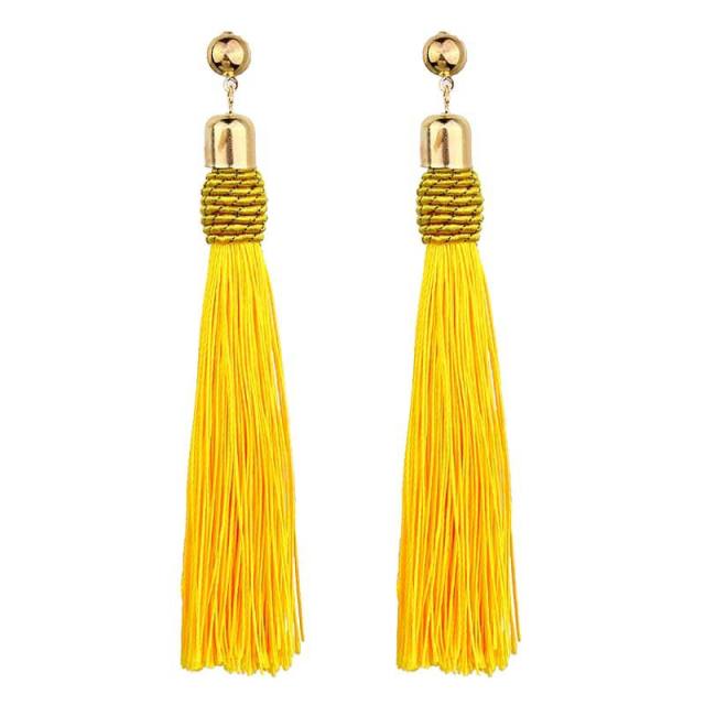 Boho color tassel long earrings