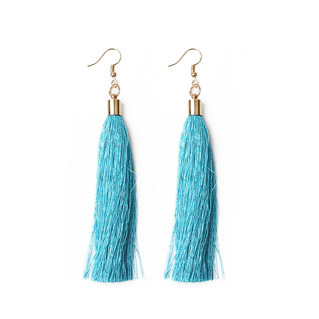 Wish hot sale color rope tassel long earrings