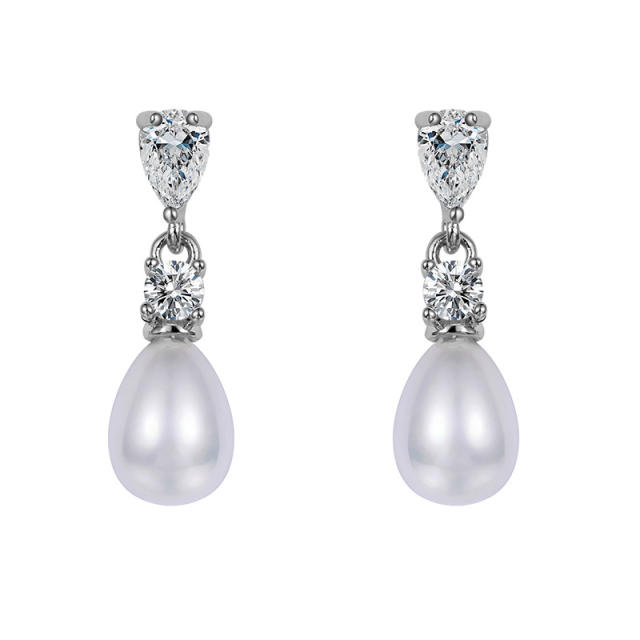 Elegant pearl drop earrings for wedding