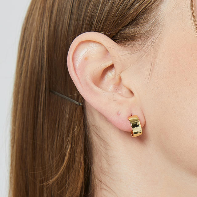 S925 needle mirror feeling copper earrings
