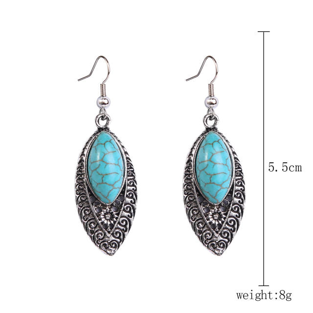 Boho turquoise dangle earrings