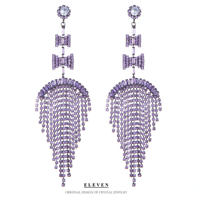 Occident fashion full of diamond tassel earrings