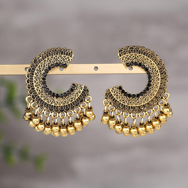 Vintage enamel jhumka earrings for women