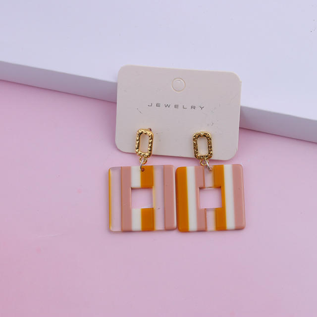 Geometric square hollow dangle earrings