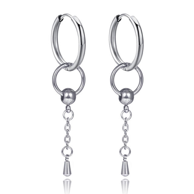 Tassel titanium steel unisex earrings