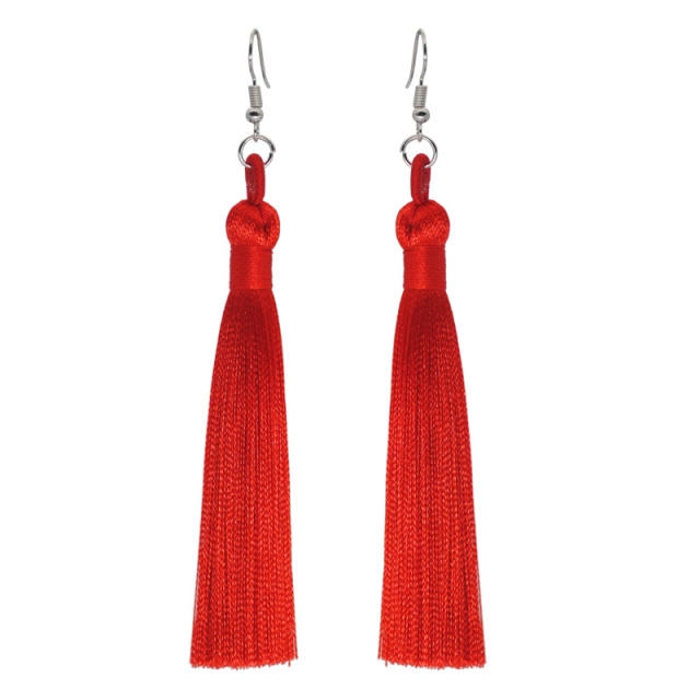 Boho rope tassel long earrings