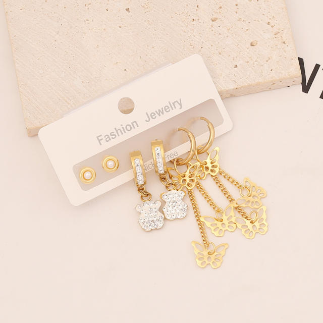 Occident fashion stainless steel earrings set
