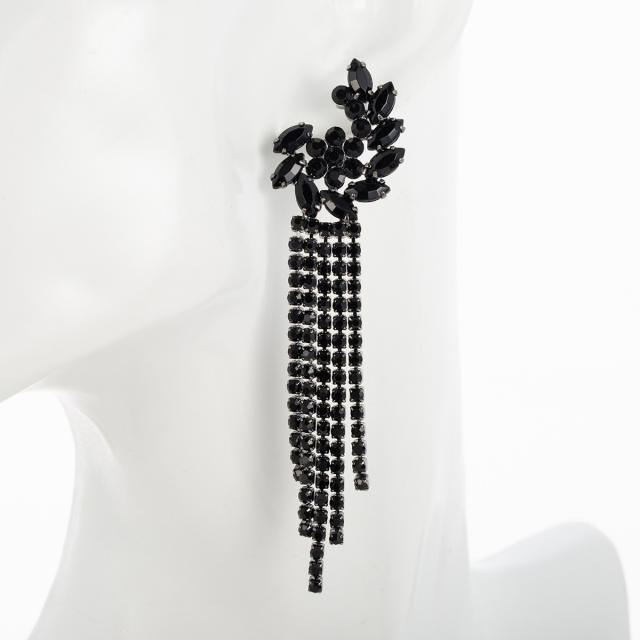Luxury long tassel bridal earrings