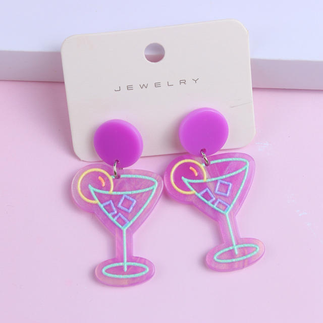 Sweet jelly color flower fruit summer earrings