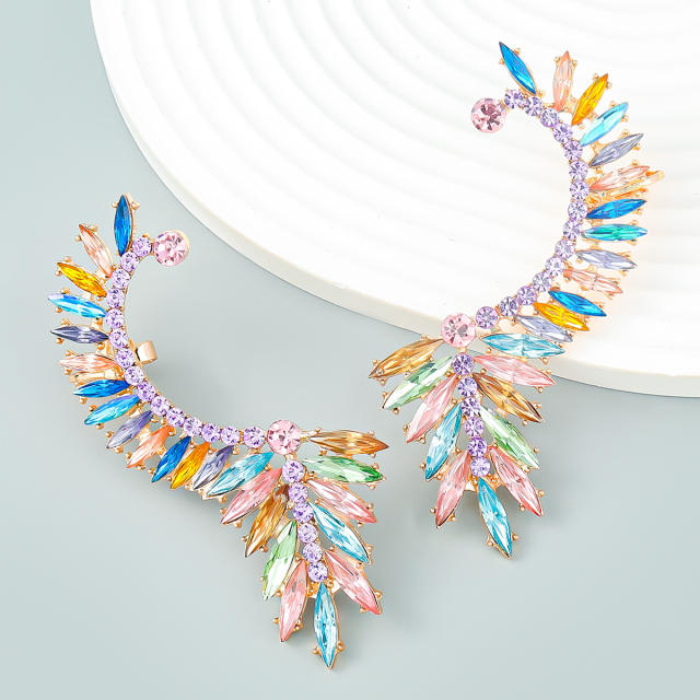 2022 luxury color glass crystal earrings