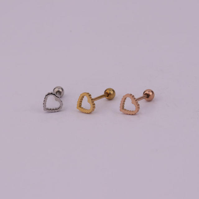 Mini flash stainless steel women men helix earrings