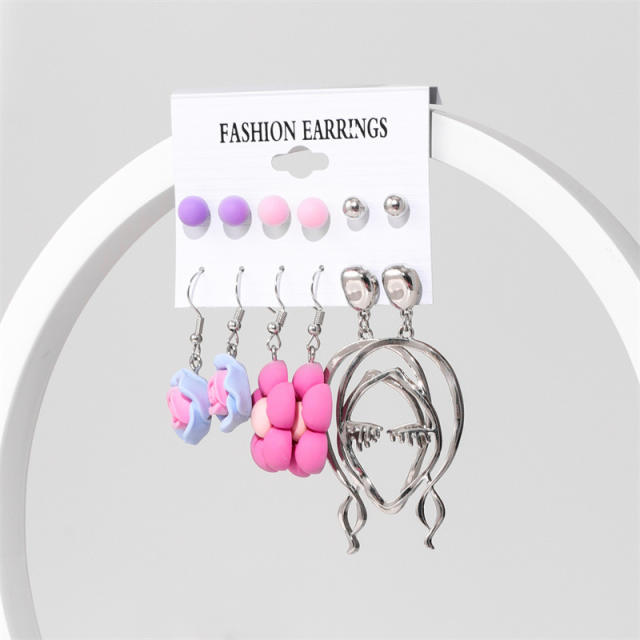 Creative color earrings set