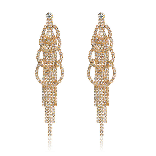 Full diamond tassel earrings