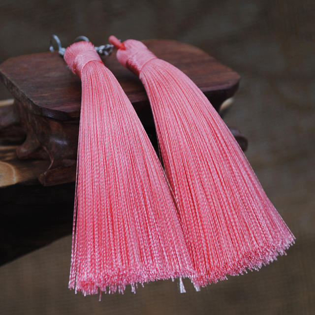 Boho rope tassel long earrings