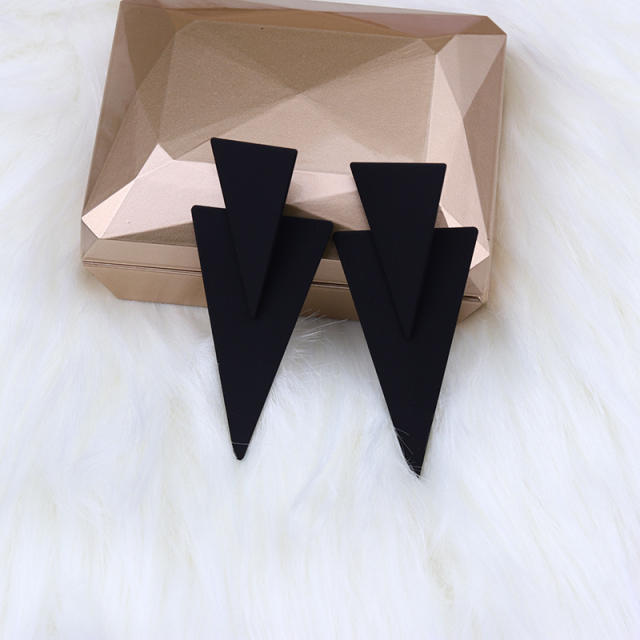 Geometric hollow triangle shape earrings