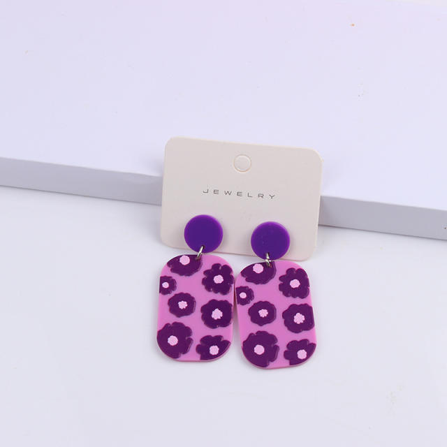 Geometric color acrylic earrings