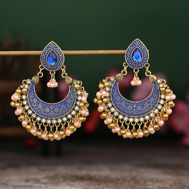 Colorful vintage jhumka earrings for women