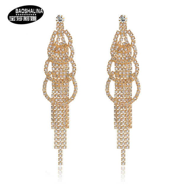 Full diamond tassel earrings