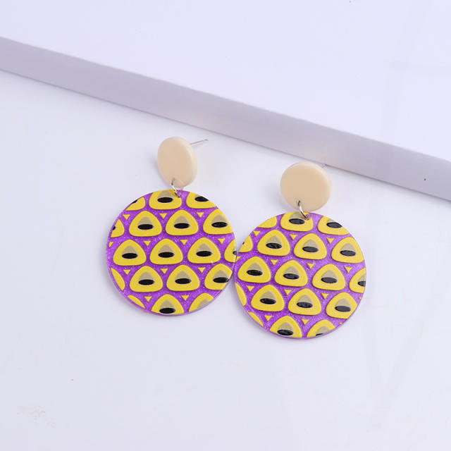 Korean fashion sweet acrylic color earrings