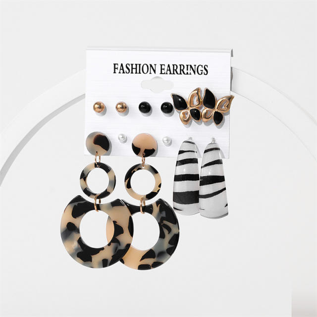 Creative color earrings set