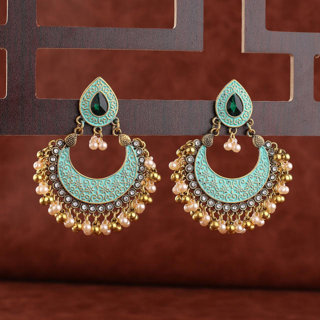 Colorful vintage jhumka earrings for women