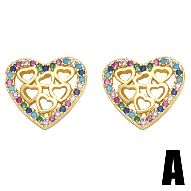 Occident fashion heart snake copper ear studs