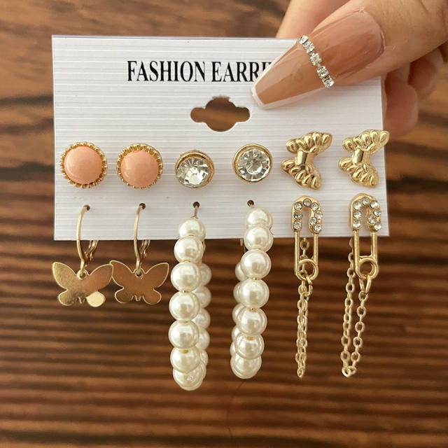 6pcs vintage earrings set