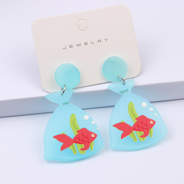 Floral korean fashion acrylic earrings