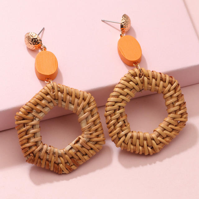 National design handmade woven dangle earrings
