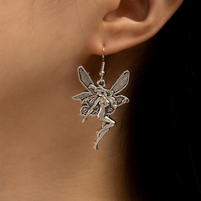 Elf weird wings female dangle earrings