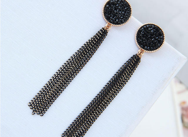 Vintage chain tassel dangle earrings