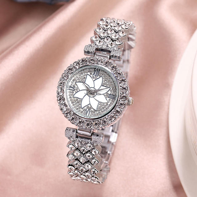 2pcs diamond bracelet women watch set