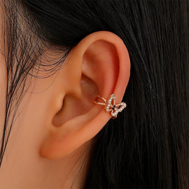 Hollow butterfly diamond ear cuff