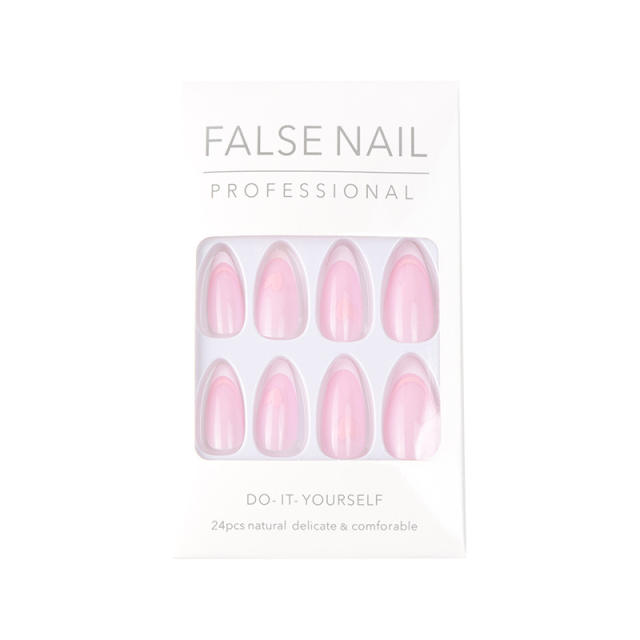 Sweet pink heart dropped false nails for women