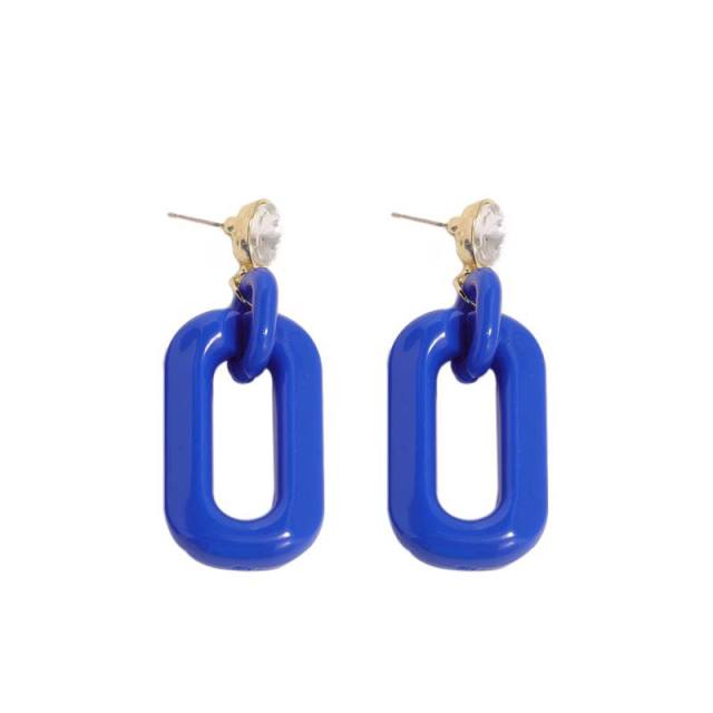 Occident fashion geometric shape candy color earrings