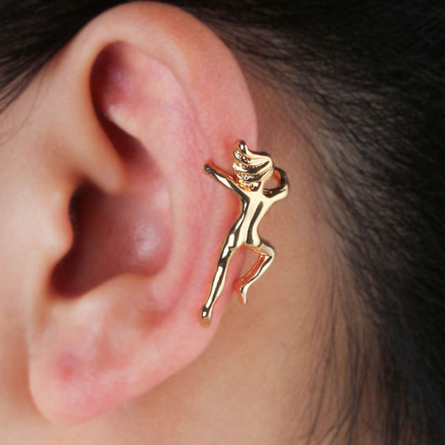 Gymnastic stereo portrait ear cuff