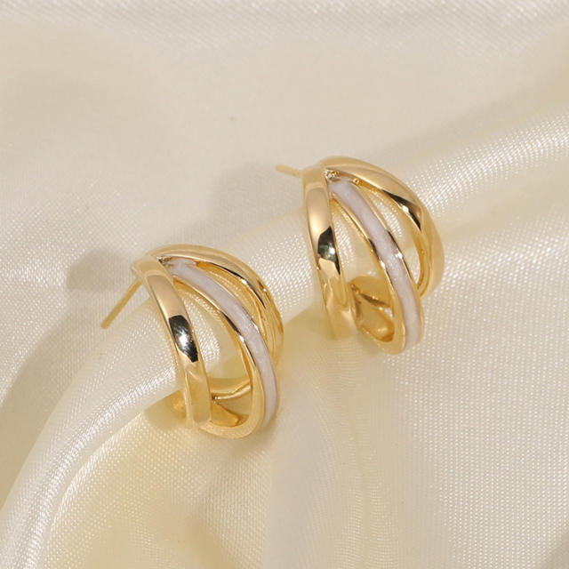 Hollow C shaped clip on earrings