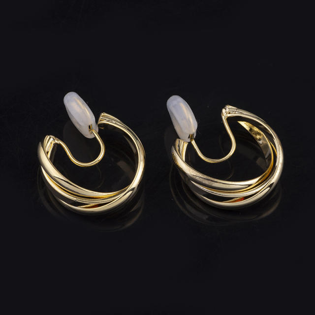 Twist hoop earrings clip on earrings
