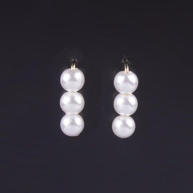 3pcs pearl clip on earrings